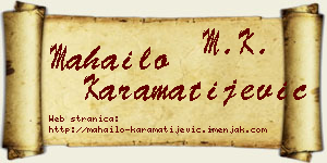 Mahailo Karamatijević vizit kartica